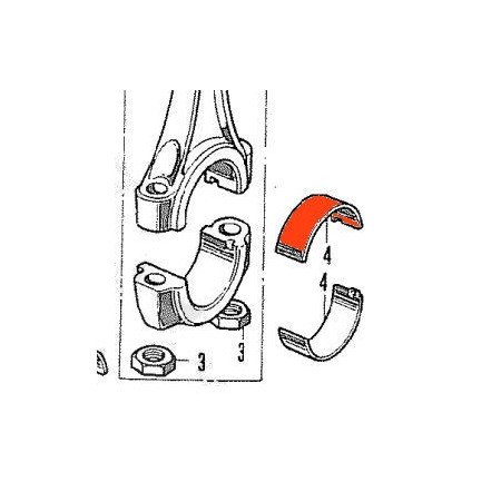 Moteur - bielle - 1/2 coussinet - A - Noir - CB500, 550, ...650 ...