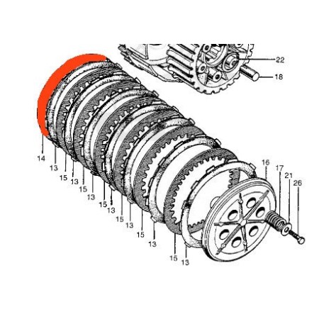 Embrayage - Disques Lisse - B -  (x1) - Honda - 