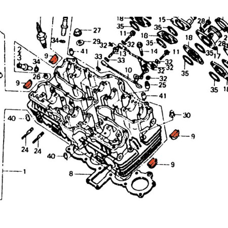 Service Moto Pieces|Moteur - 1/2 lune - Chapeau lateral de culasse - (x1) - CBX650|Couvercle culasse - cache culbuteur|18,90 €