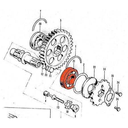 Moteur - Roulement axe sortie boite - 6305-C3 - rainure - 25x62x17 mm