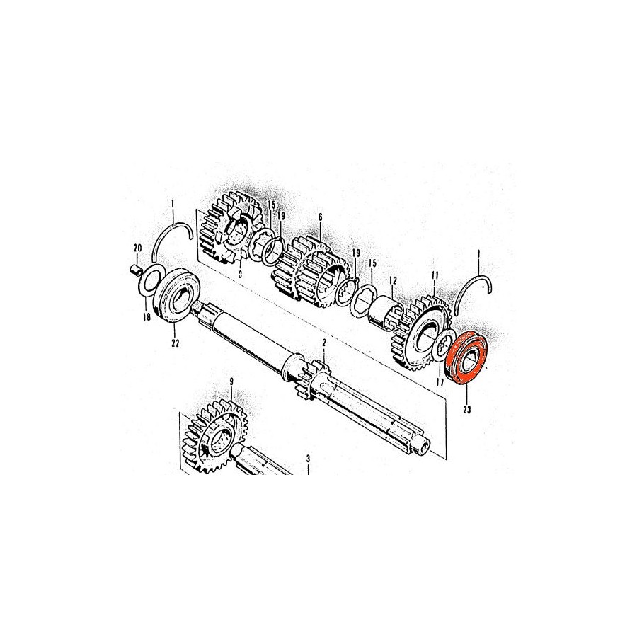 Service Moto Pieces|Ecrou - blocage arbre de sortie|Transmission - boite a vitesse|20,30 €