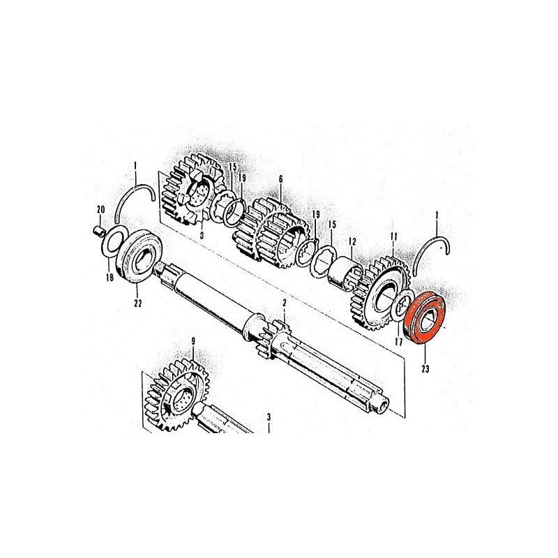 Service Moto Pieces|Moteur - Roulement axe primaire - 6304HS - rainuré - 20x52x15 mm|Transmission - boite a vitesse|39,90 €