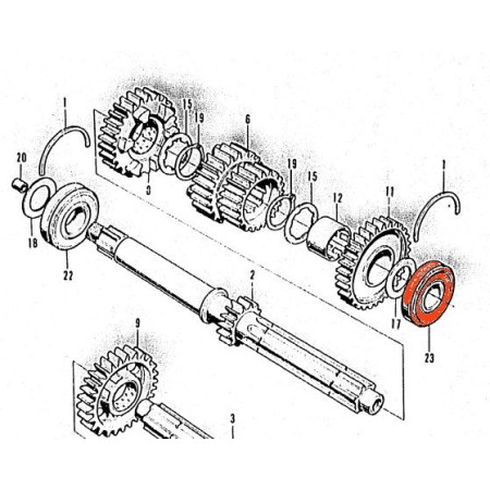 Moteur - Roulement axe primaire - 6304HS - rainuré - 20x52x15 mm