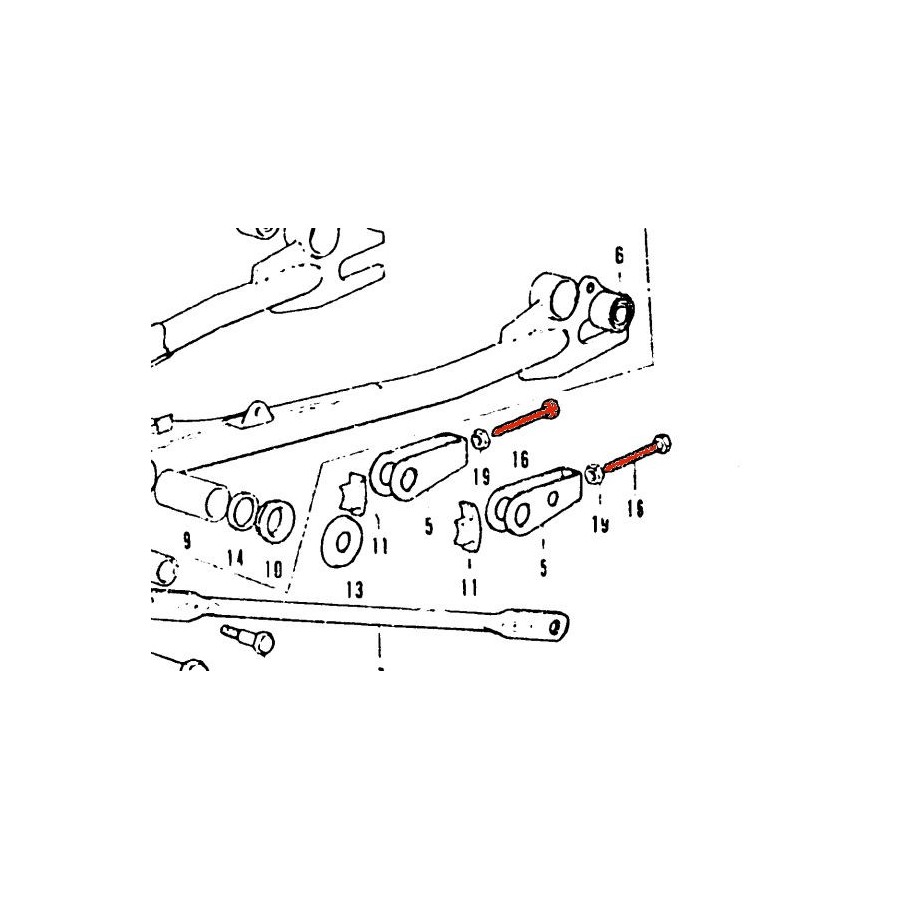 Bras oscillant - Vis de tension de chaine - (x1) - M7 x45mm