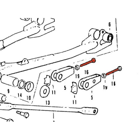 Service Moto Pieces|Bras oscillant - Vis de tension de chaine - (x1) - M7 x45mm|1972 - CB 500 K1|10,40 €