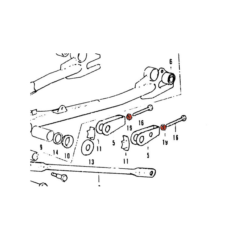 Bras oscillant - ecrou de serrage M7 - (x1)