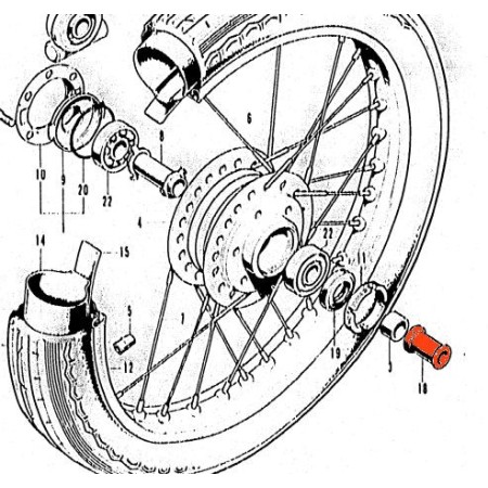 Roue avant - Ecrou - Axe de roue - CB750