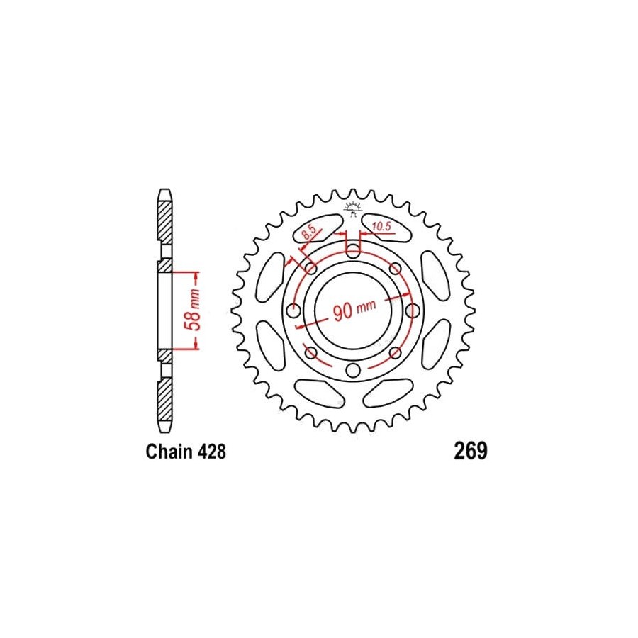 Service Moto Pieces|Transmission - Pignon - JTF 548 - 13 Dents|Chaine 428|7,20 €