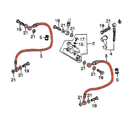 Service Moto Pieces|Frein - Durite Origine - Avant Dr/Ga. - (x1) - GL1000 |1976 - GL 1000 LTD - GL1|84,60 €