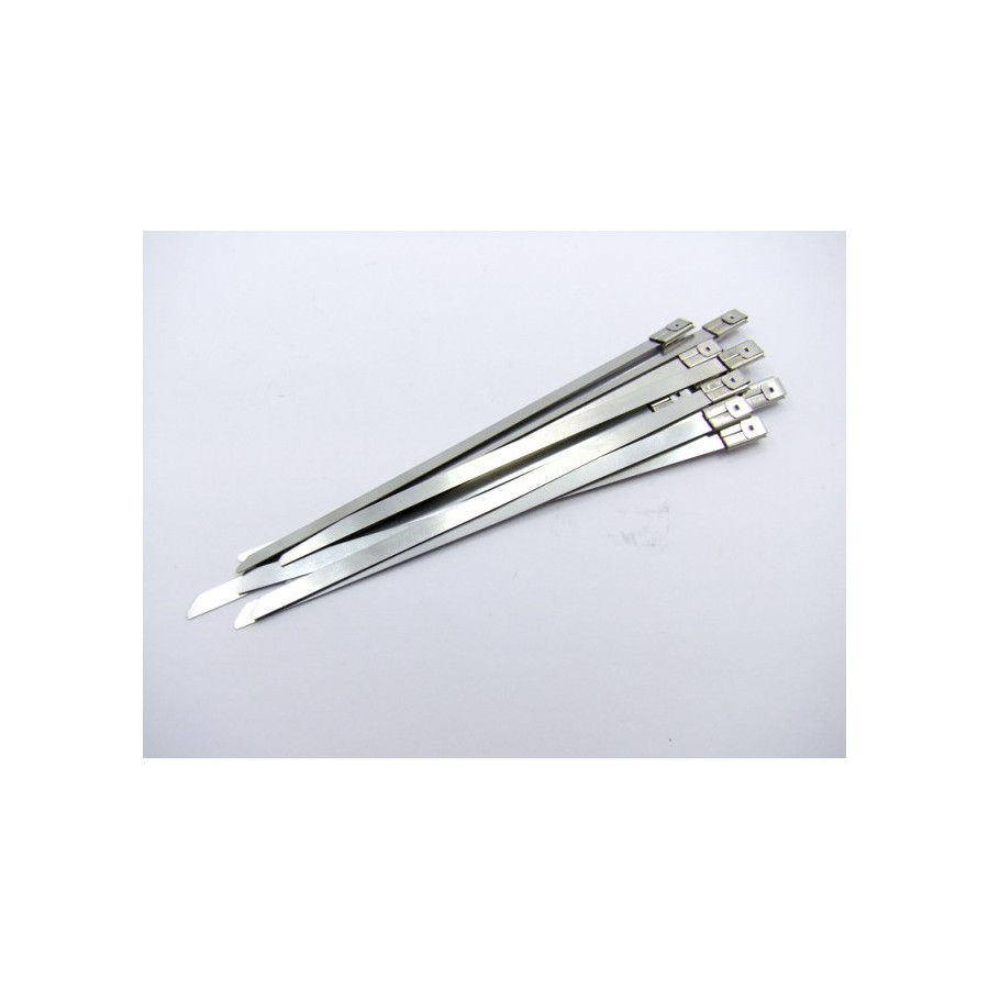 Service Moto Pieces|Tresse - Echappement - INOX - collier de serrage - 129x4.5 mm - (x10)|Collier - Serre Cable |25,00 €