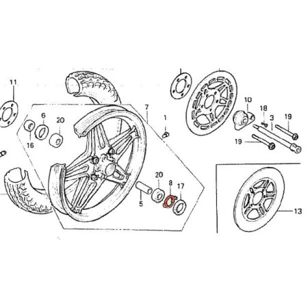 Roue Avant - Rondelle Entrainement compteur vitesse