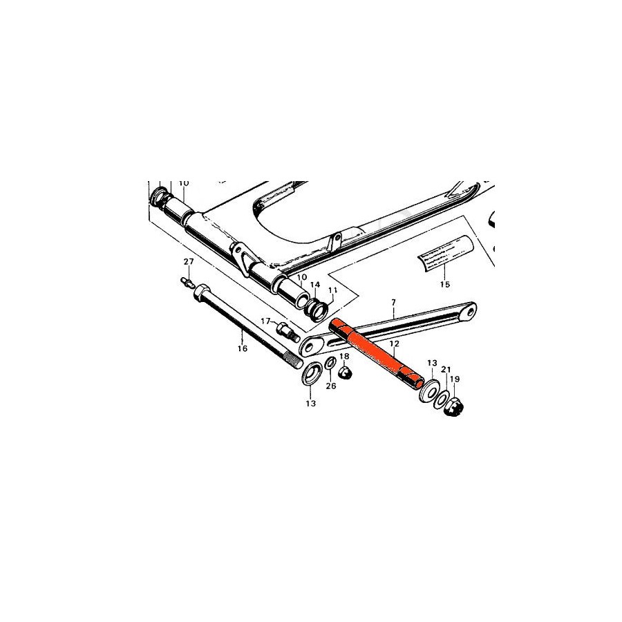 bras oscillant - Axe - origine Honda -  (X1) - N'est plus disponible