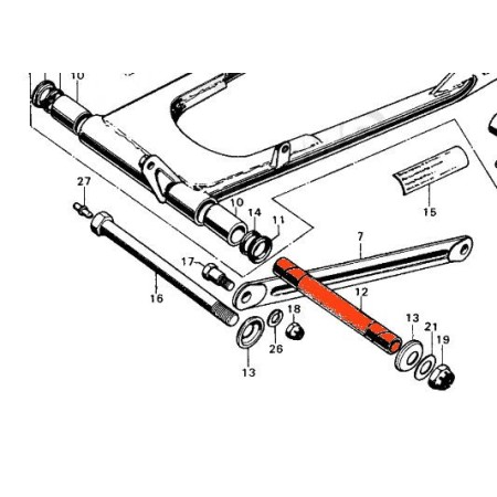 bras oscillant - Axe - origine Honda -  (X1)