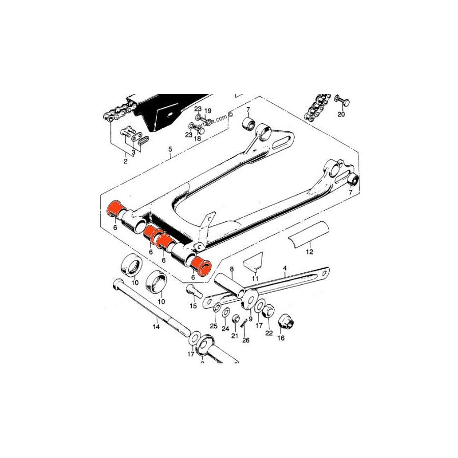 Service Moto Pieces|Distribution - Guide Chaine -  CB125Td - CM125 ....|1979 - CB 125 T|38,90 €