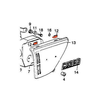 Service Moto Pieces|Carter lateraux - Joint de fixation superieur - (x1)|1975 - CB 360 G5|5,44 €