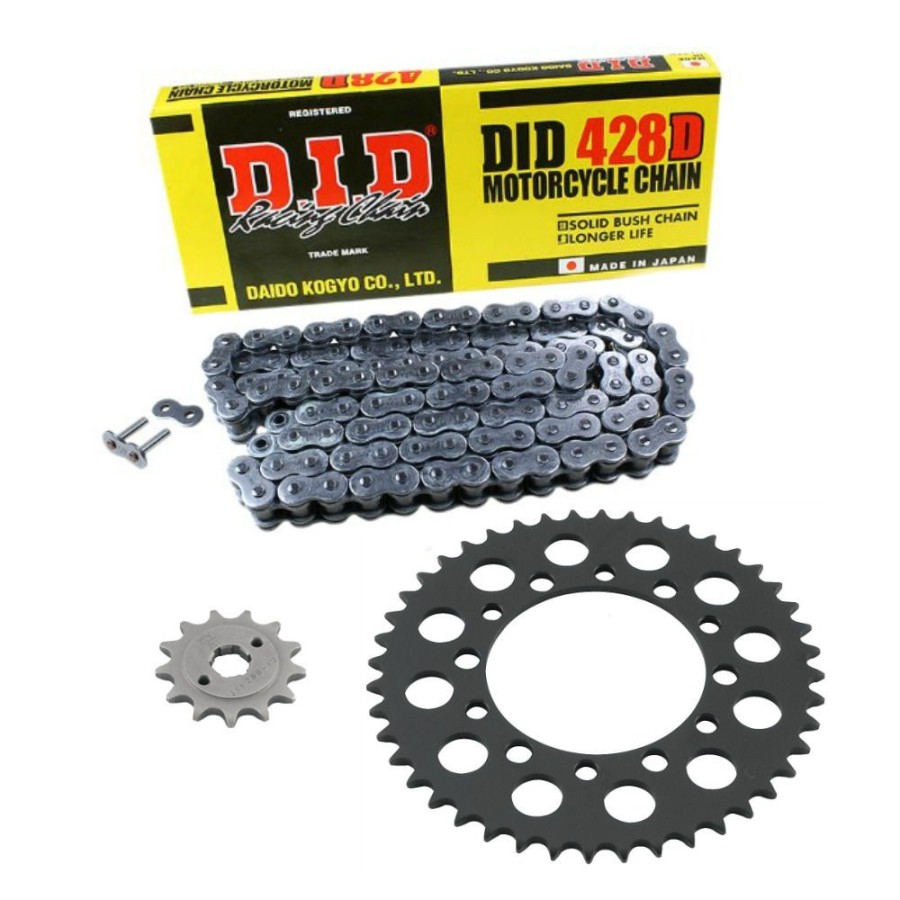 Service Moto Pieces|Transmission - Kit chaine - 428-112-39-14 - Noir - monte origine - RD125 - (1E7)|Kit chaine|42,30 €