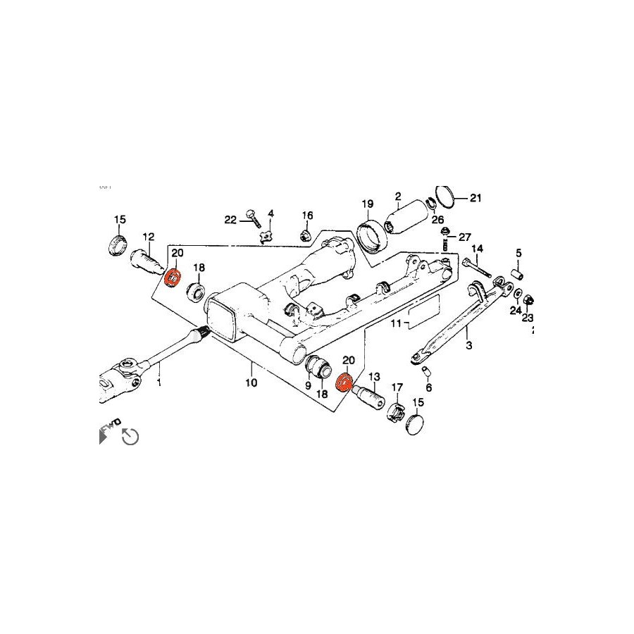 Service Moto Pieces|bras oscillant - Bague origine - (x1) - 09307-22003 -  (x1) - GT250 - GT380 - GT550 - GT750 |bras oscillant - bequille|23,00 €