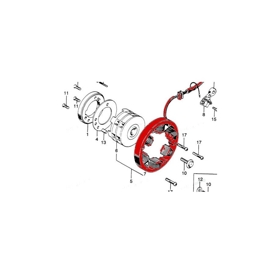 Service Moto Pieces|Alternateur - Rotor : kit de remplacement - CB650 - CB750 - CB900 - CB1100|alternateur|890,00 €