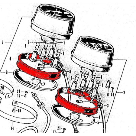 Compteur - Compte tour - Caoutchouc - Joint de serrage - (x1) - CB750K1/K2