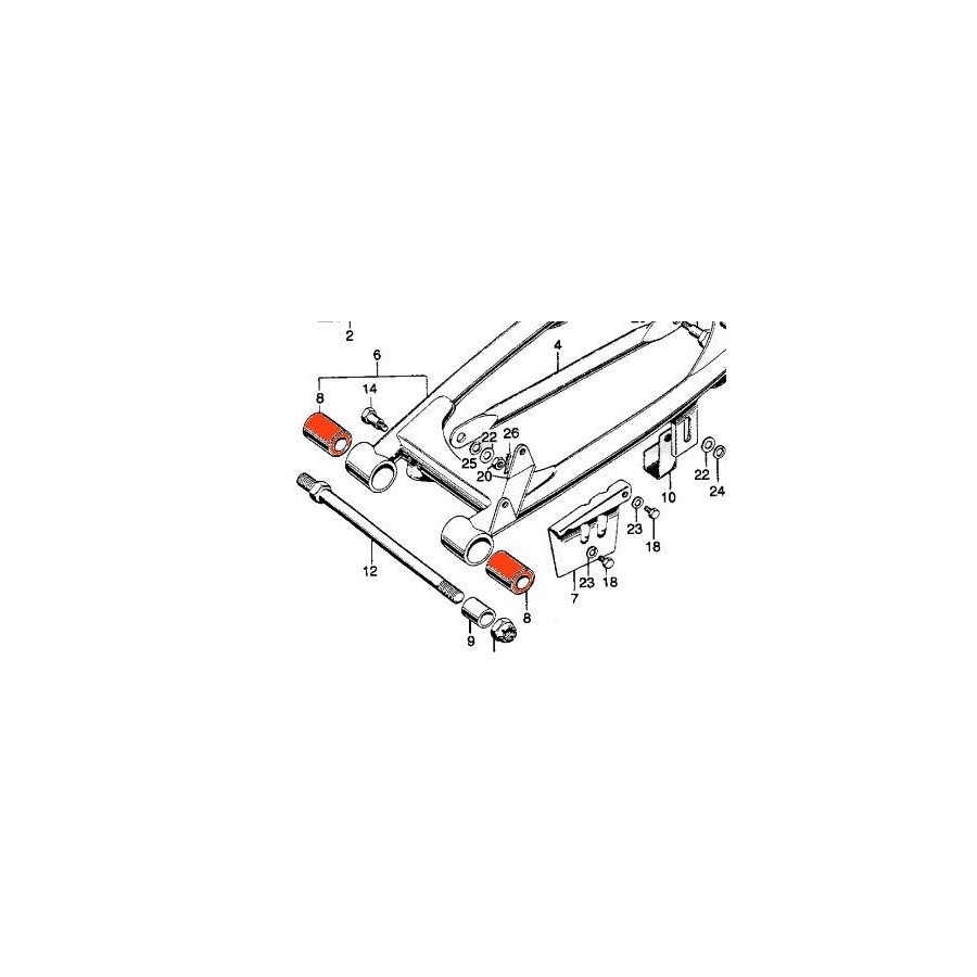 Service Moto Pieces|Bras oscillant - roulement aiguille (x4) - CA/CB/CG/VT.125 - CM125/200-.... CB250N/T - CB400 N/T - CB450...|bras oscillant - bequille|55,30 €