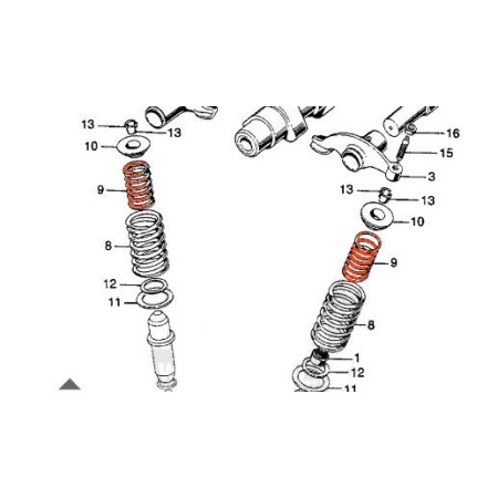 Service Moto Pieces|Moteur - Soupape - Ressort  Int. (x1) - SL125/CB500/CB550 ....|Couvercle culasse - cache culbuteur|4,90 €