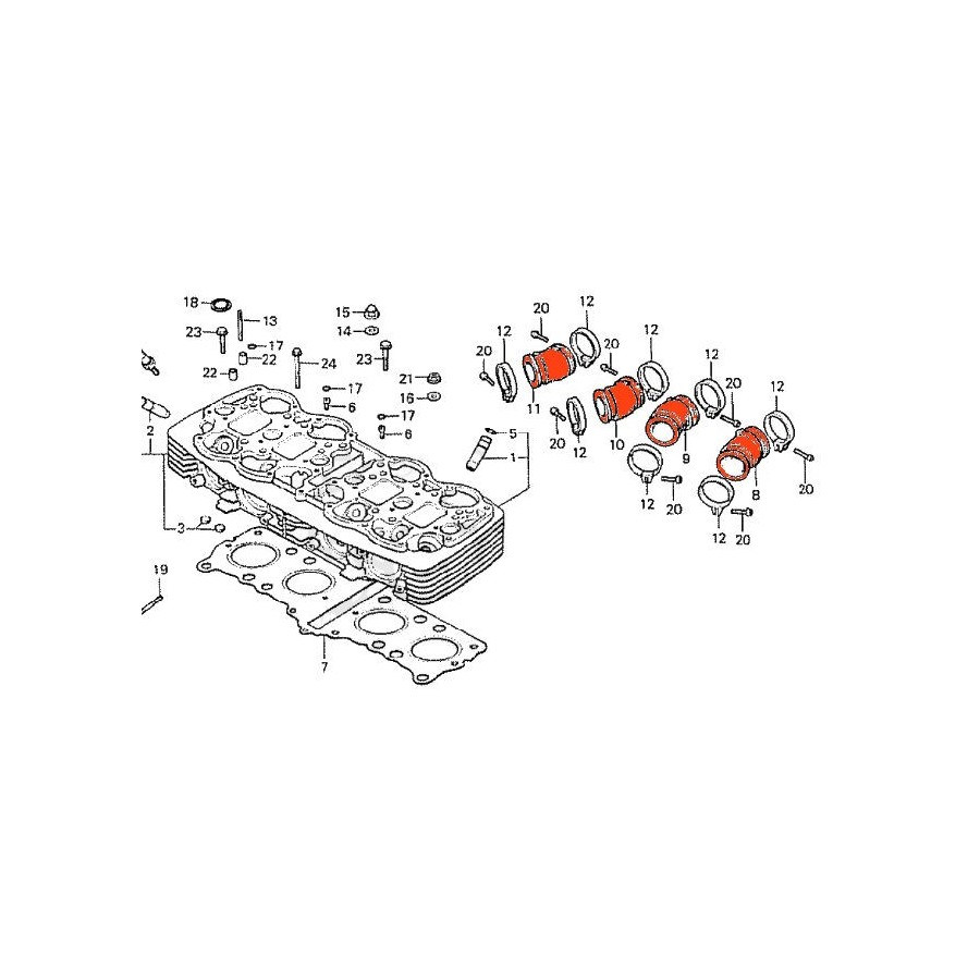 Service Moto Pieces|Moteur - Pipe admission - XRV750 - (RD07)|Pipe Admission|21,30 €