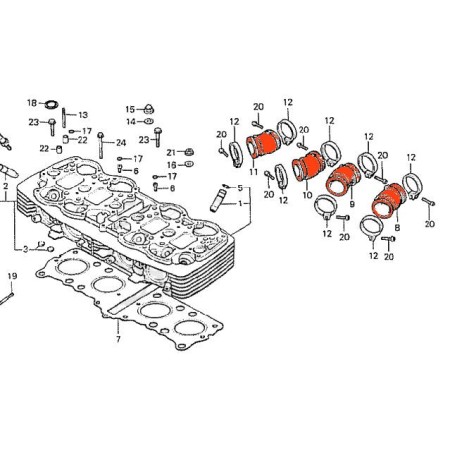 Pipe admission - (x4) - CB750 K7 - F2 - 