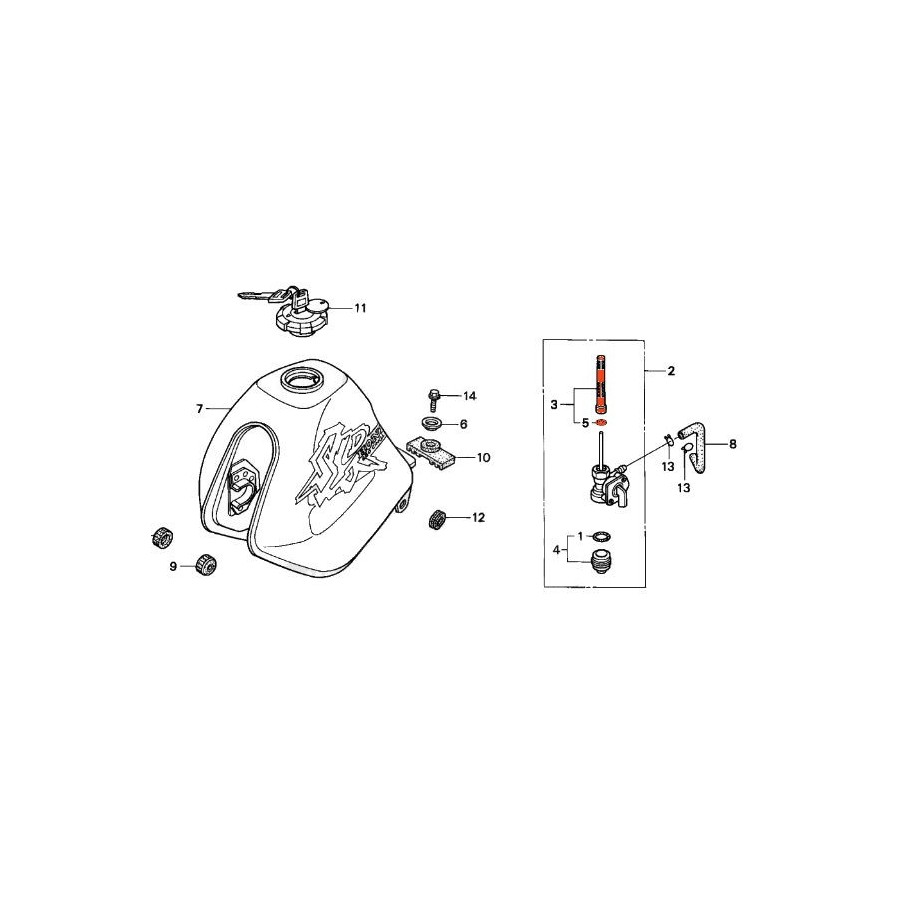 Service Moto Pieces|Reservoir - Robinet d'essence - VN800 - GPZ1100 - 51023-1219 - 51023-1260|Reservoir - robinet|120,00 €