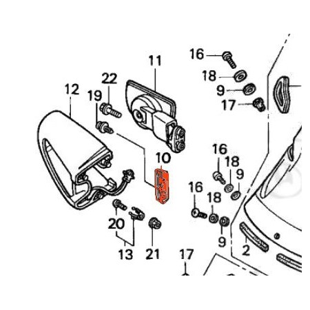 Support clignotant - Retroviseur - plaque - Droit - ST1100