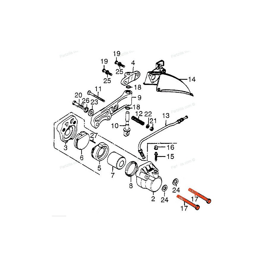 Service Moto Pieces|Frein - plaque de tenue des goupilles|Etrier Frein Avant|5,30 €