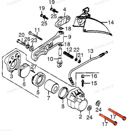 Service Moto Pieces|Frein - Etrier - Vis CHC - M10 x1.25 x80 mm - (x1) - Acier 8.8 - Zinguée - Blanc|Etrier Frein Avant|6,10 €