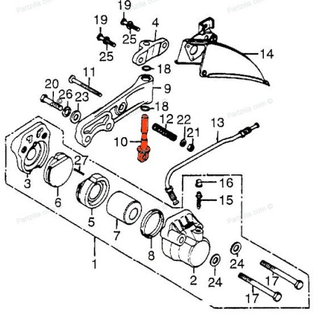 Frein - Etrier - Axe - Vis de reglage - 