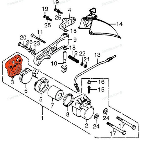 Frein - Etrier - Support plaquette - adaptable - ø38.10 - CB250-350-360-...-500-550...