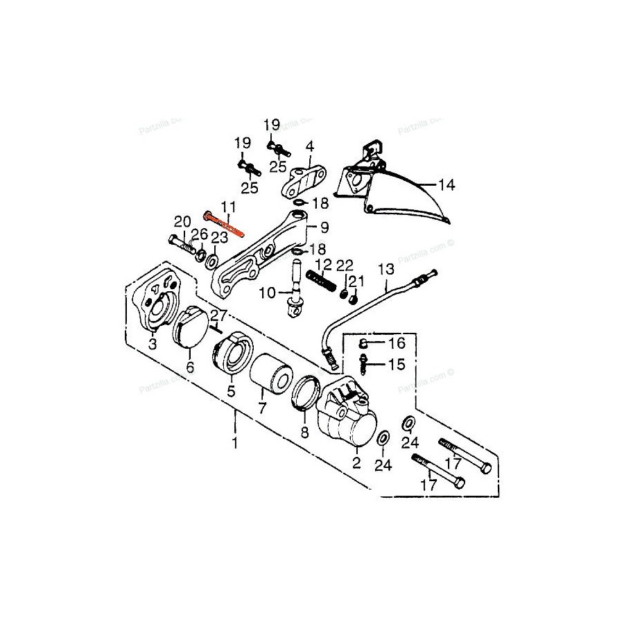 Frein - Etrier - Vis de reglage position - M6