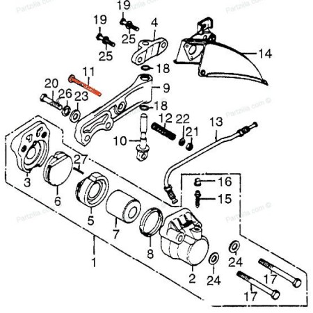 Frein - Etrier - Vis de reglage position - M6