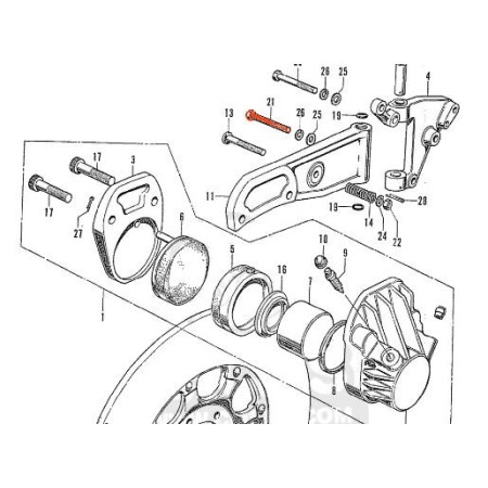 Service Moto Pieces|Frein - Etrier - Vis CHC - M8 x50 mm - Acier - Zingué|Etrier Frein Avant|2,05 €