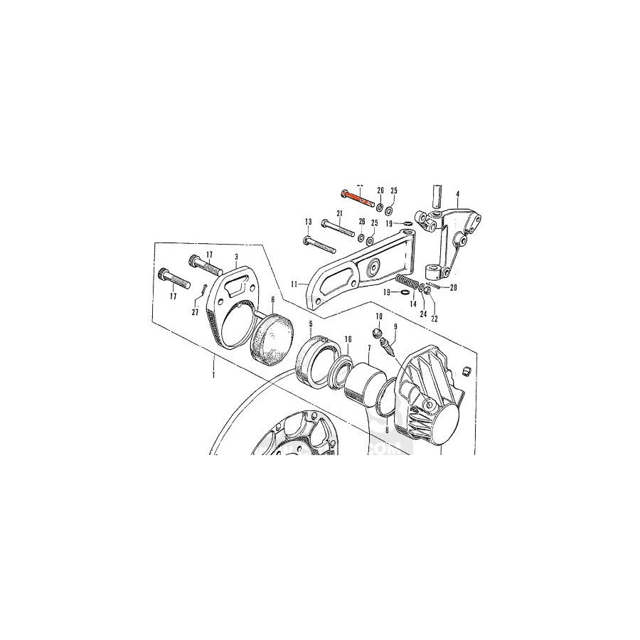 Service Moto Pieces|Frein - Etrier - plaque metallique (x1) - Fixation de support - (x1)|Etrier Frein Avant|7,90 €