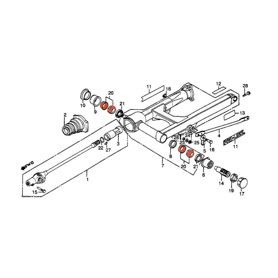 Service Moto Pieces|bras oscillant - Bague origine Honda -  (x1)|bras oscillant - bequille|30,20 €