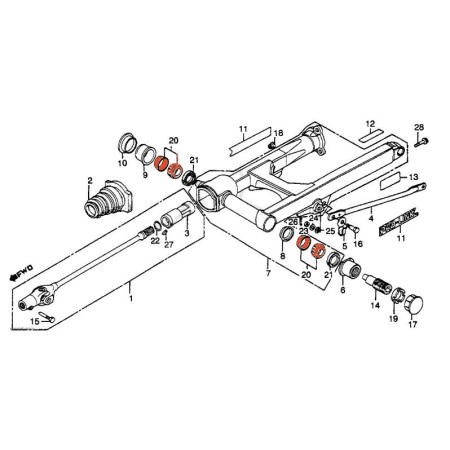 Bras Oscillant - roulement - (x1) - 30203 J