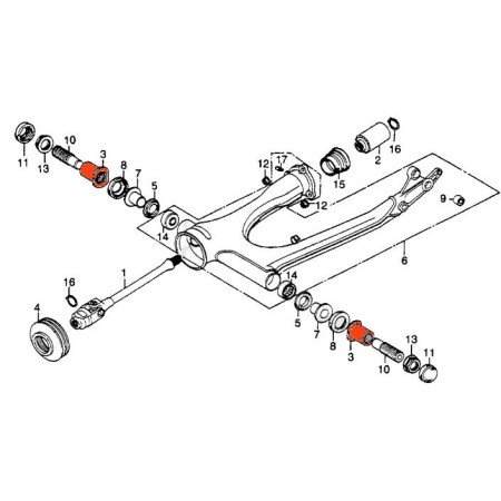 Bras oscillant - Ecrou articulation - (x1)