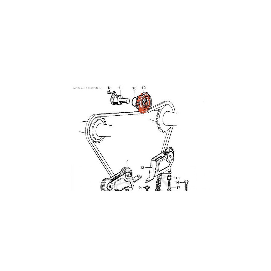 Service Moto Pieces|Moteur - distribution - Guide Chaine - 12771-05200 - DR125 - ... - GN125 - ... - GZ125|Distribution|33,10 €