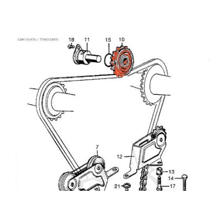 Service Moto Pieces|Distribution - Galet - Tendeur de chaîne  - CB450K|Distribution|34,50 €