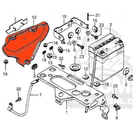 Carter Lateral - DROIT - CX500 - Rouge - R33