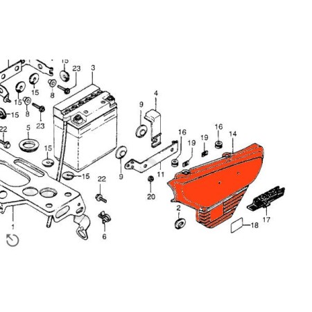 Carter Lateral - GAUCHE - CX500 - Rouge -R-33