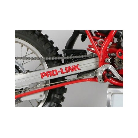 Decoration - "PRO-LINK" 175x2.70mm - rouge sur fond argent - (x2)