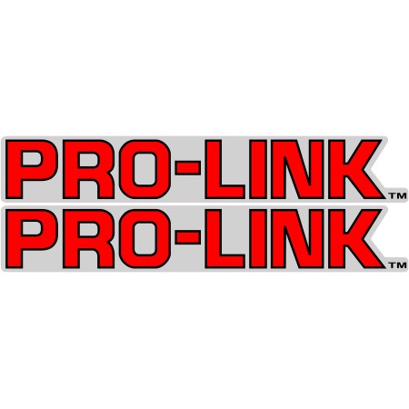 Decoration - "PRO-LINK" 175x2.70mm - rouge sur fond argent - (x2)