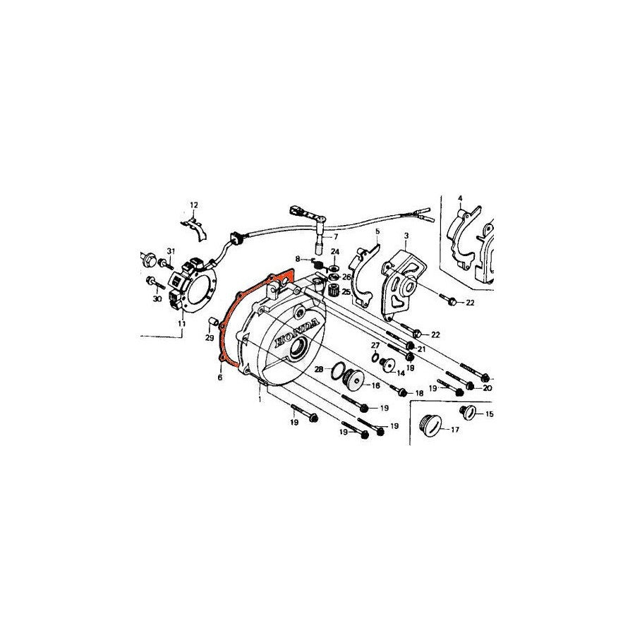 Moteur - Alternateur - Joint de carter - XL600, XR600