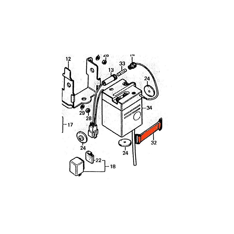 Batterie - Sangle - XL125K - 90mm