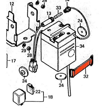 Batterie - Sangle - XL125K - 90mm