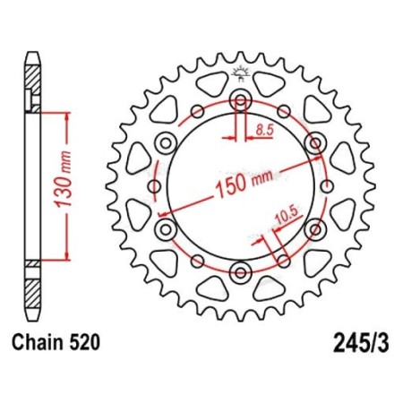 Service Moto Pieces|Transmission - Kit Chaine - JT - X1R - 520-108-15-47 - Noir - NX650|Kit chaine|119,90 €